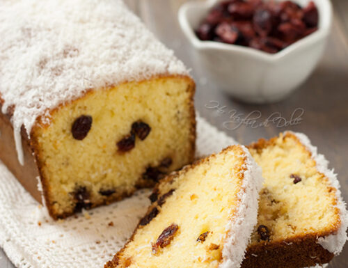 Plumcake al cocco e cranberries