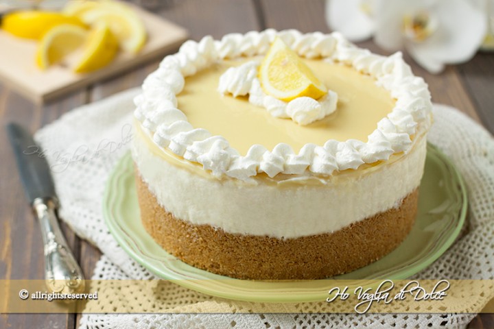 Cheesecake al limone e cioccolato bianco senza cottura