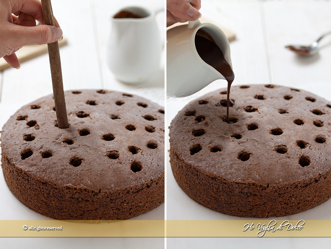 Poke cake al cioccolato passaggi ricetta