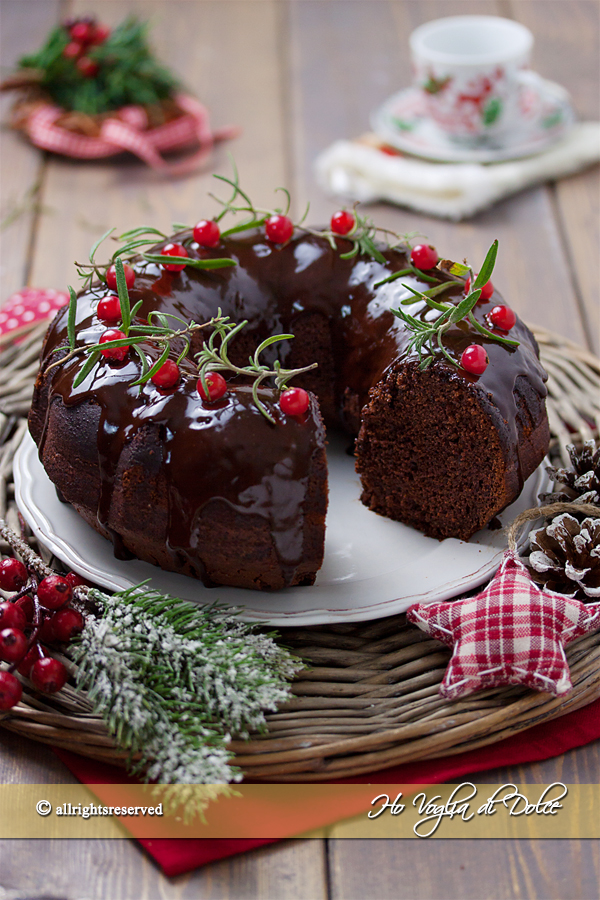 Dolci Natalizi Con Cioccolato.Ciambella Al Cioccolato Natalizia