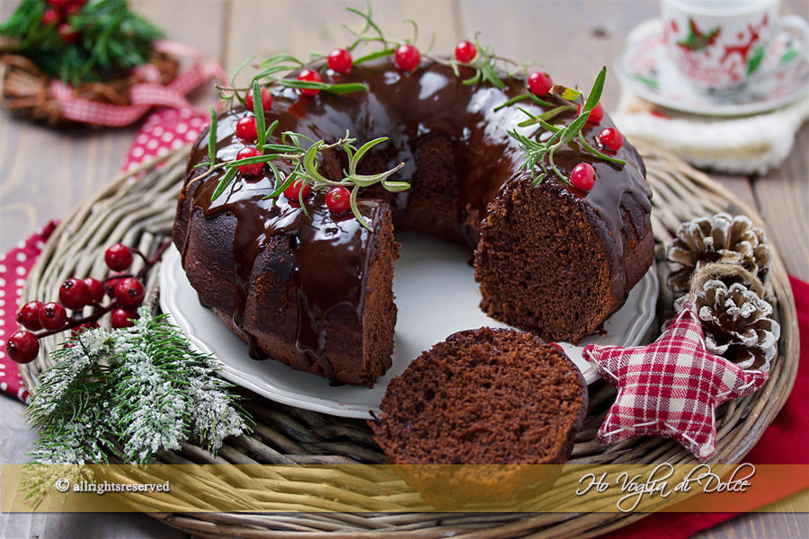 Dolci Natalizi Al Cioccolato.Ciambella Al Cioccolato Natalizia