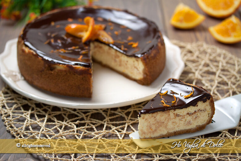 Cheesecake arancia e cioccolato cotta
