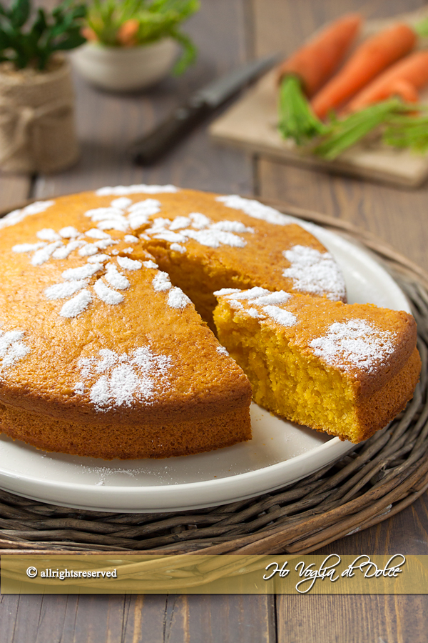 Torta di carote senza uova, latte e burro ricetta veloce | Ho Voglia di Dolce